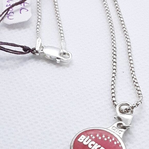 Sterling silver Ohio State Pendant/Charm necklace - Picture 6 of 9